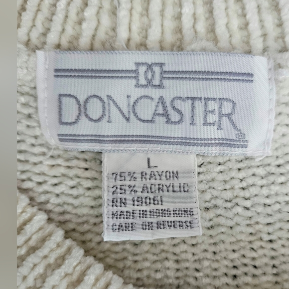 Doncaster Size L Cream Chenille Tunic Sweater - Picture 5 of 6